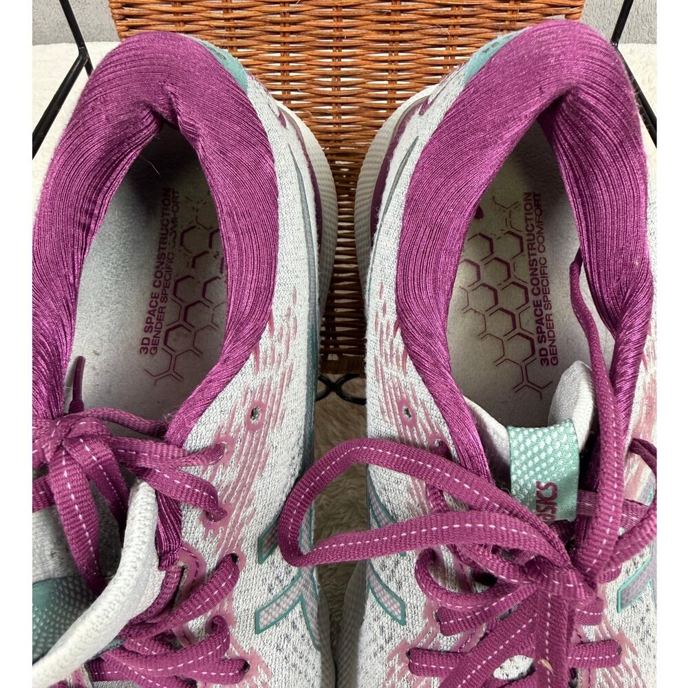 ASICS GEL-Nimbus 24 Women’s 9.5 Gray Pink Purple Running Shoes 1012B340 - Picture 5 of 10